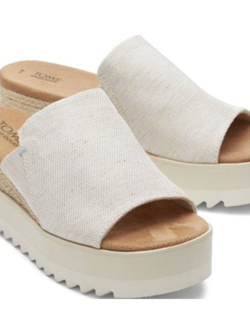 TOMS - Womens Diana Mule Sandals, size 6.5 US womens, color cream/tan.